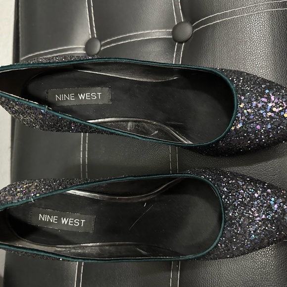 Nine West Glittery Black Heels - Picture 1 of 4